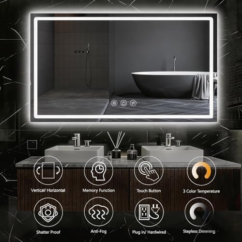 48"x 32" LED Bathroom Mirror - Image 3