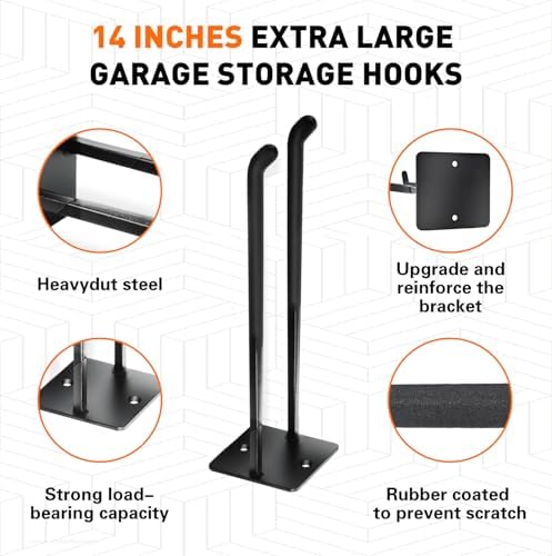 14" Large Heavy-Duty Garage Hooks - Image 2