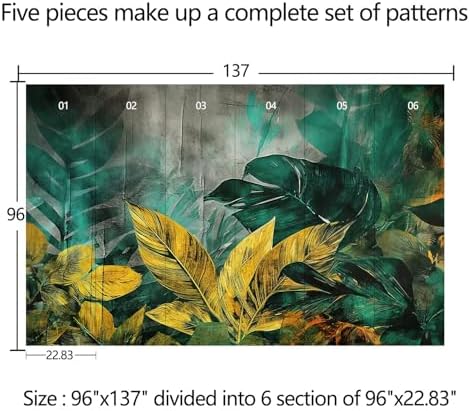 Tropical Element Leaf Background Mural Peel and stick-96"x137" - Image 4