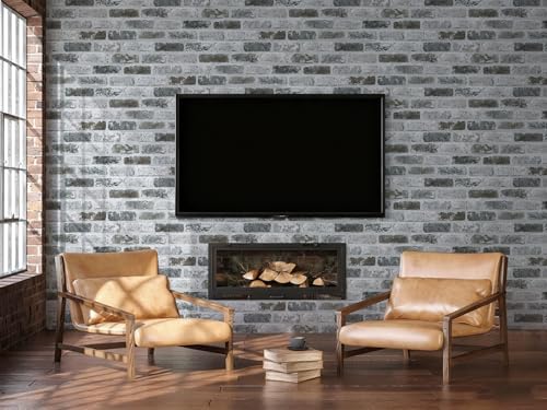 Guvana 17.3"×590" Brick Peel and Stick Wallpaper Grey Brick Contact Paper - Image 4