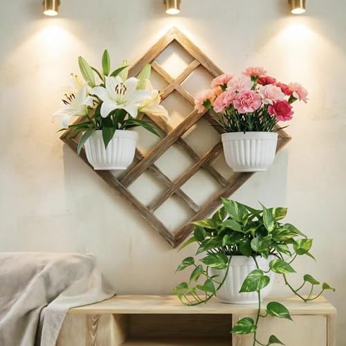 2 Pack Resin Wall Hanging Planter Pots Vertical Garden Living Wall Mount Window - Image 6
