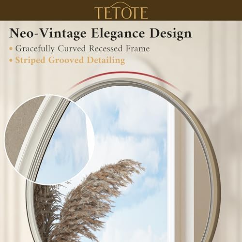 TETOTE Round Mirror 36 inch Brushed Nickel - Image 2