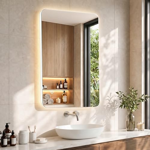 24"x36" LED Backlit Bathroom Mirror Dimmable by TRSURYHOME