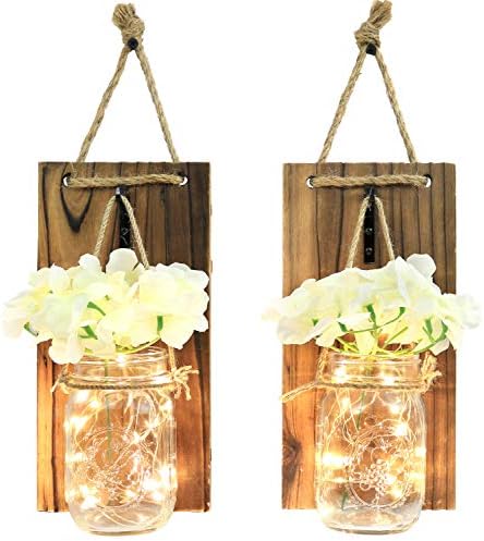 Greenco GRC2859 Wall Hung Mason Jar Sconce by Greenco
