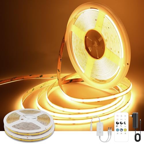 Pandery COB LED Strip Lights Warm White, 24V Dimmable led Light Strip KIT by PanderyCOBLightUPYourLife