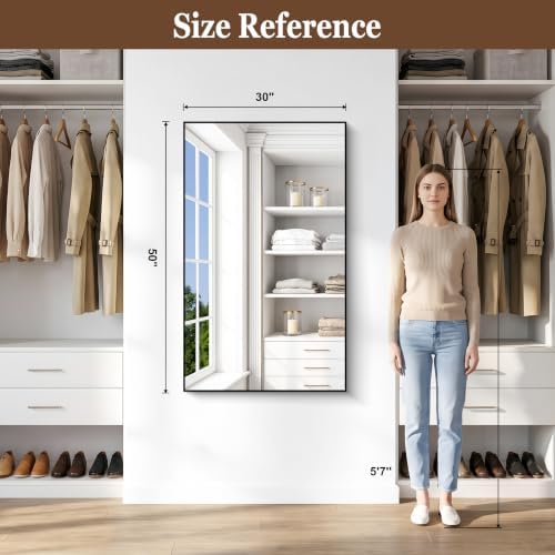 DESBING Black Bathroom Mirror for Wall, 30x50 Inch Rectangle Mirrors - Image 4