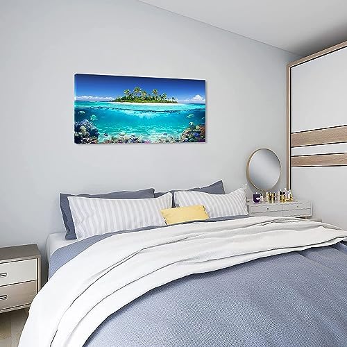 Tropical Island Coral Reef Landscape Canvas Wall Art - Image 6