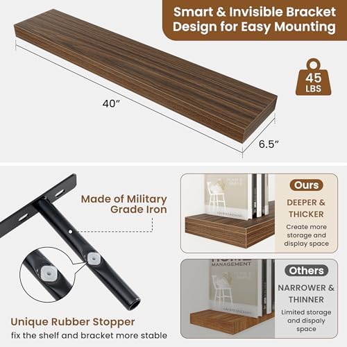 Floating Shelves for Wall, Wall Mounted Wood Shelves - Image 3