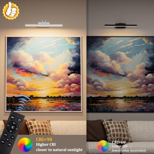 Battery Operated Picture Light for Wall, RF Remote Control - Image 2