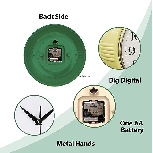 Lily's Home Retro Wall Clock, 9.5 Inch Vintage Design, Silent Non-Ticking - Image 5
