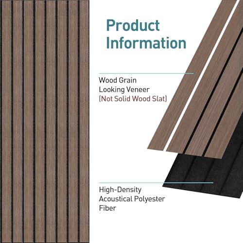 4 Pack 94.4"x11.8" Acoustic Panels, Sound Absorbing Panels, Natural-Walnut - Image 4