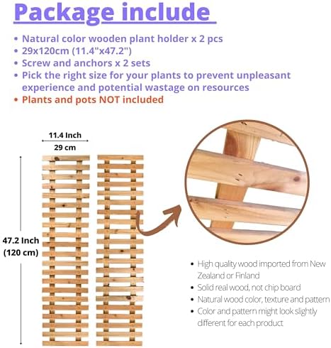 ShopLaLa Wall Planter Large Wooden Hanging Ladder Planters - Image 2