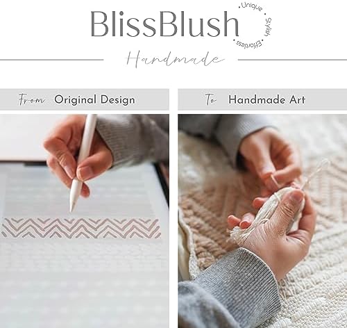 BlissBlush Long Vertical Wall Hanging Tapestry Woven Boho Farmhouse Decor Cream - Image 2