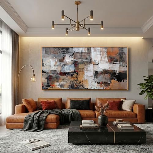 Pogusmavi Abstract Canvas Wall Art, Modern Minimalist Painting, Framed Wall Art by Pogusmavi