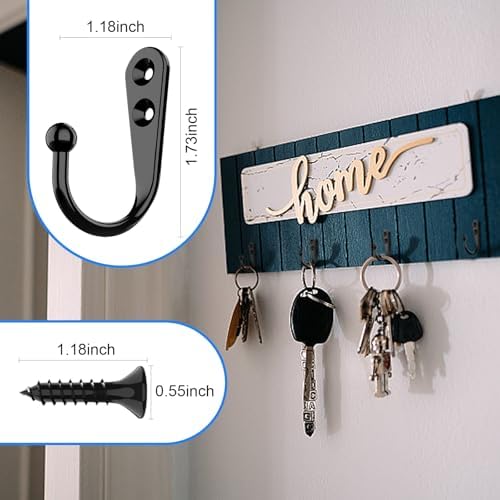 15 Pcs Black Coat Hooks, Wall Hooks - Image 5