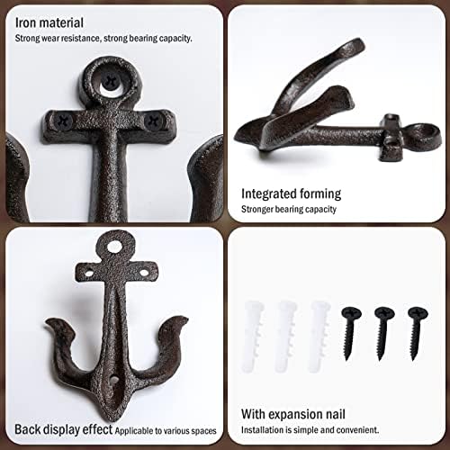 Notakia Decorative Wall Hooks Mounted Antique Shabby Chic Metal Cast Iron - Image 5