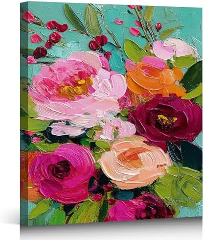 ZERILYN Ship Next Day Modern Floral Canvas Wall Art Colorful Flower Canvas by ZERILYN