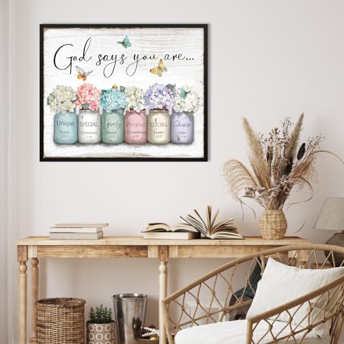 Inspirational Bible Verse Wall Art: God Says You Are Wall Decor Framed - Image 2