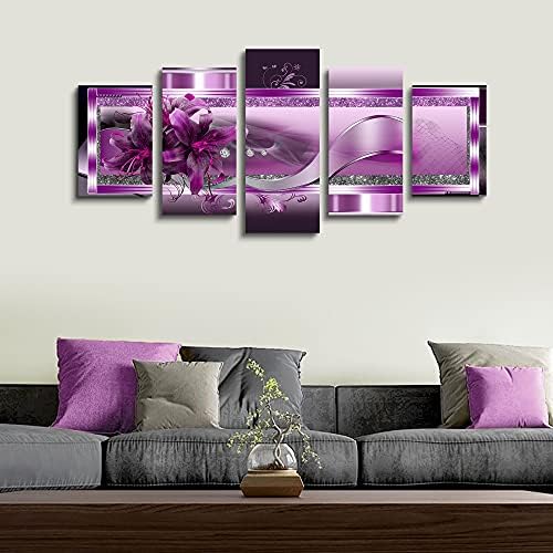 LUDUHU Purple Orchid Flowers Canvas Print - Image 3