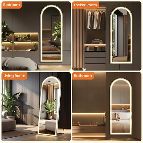 Sweetcrispy Arched LED Full Length Floor Mirror - Image 5