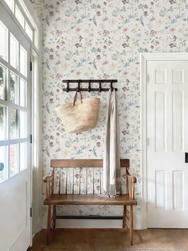Heroad Boho Floral Bird Botanical Wallpaper Beige Neutral Peel and Stick - Image 4