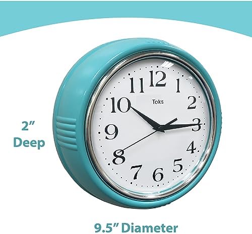 Lily's Home Retro Wall Clock, 9.5 Inch Vintage Design, Silent Non-Ticking - Image 5