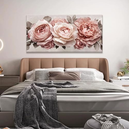 TAIJXAGSG Wall Art For Living Room Prints Flower Painting White Wall Art Modern - Image 4
