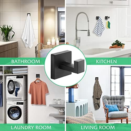 Heavy Duty Stainless Steel Towel Hooks, Wall Mounted Square Robe Hooks - Image 5