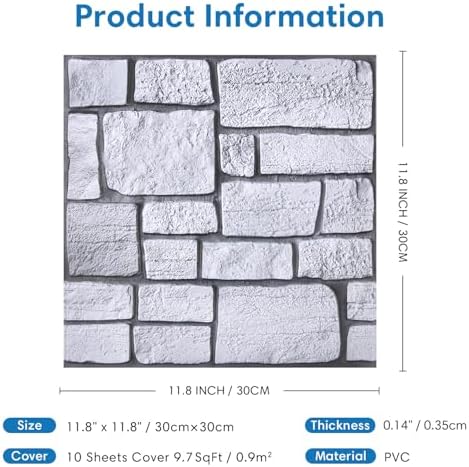 COMSTICKC 3D Faux Stone Wall Panels Peel and Stick - Image 5