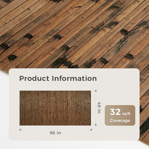 OUZUGIE 1 Pack 96x48 Inch Natural Bamboo Wall Panel - Image 2