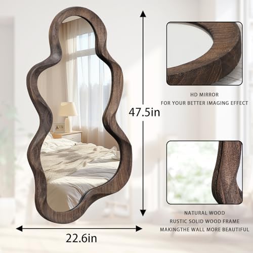 Asymmetrical Mirrors for Wall Unique Cloud Wood Frame Irregular Mirror - Image 7