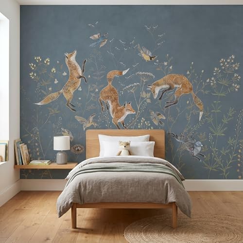 Animal Wallpaper Peel and Stick Woodland Wildlife Safari Wall Mural by LOOWAP