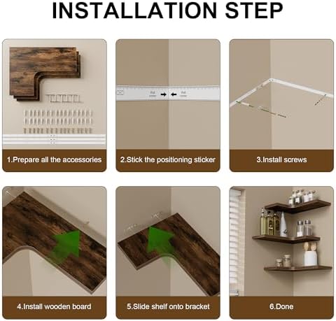 Corner Floating Shelves for Wall Mounted L-Shaped Wood Corner Wall Shelf - Image 4