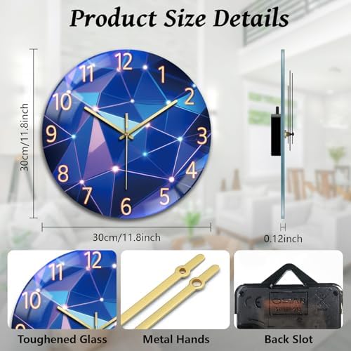 peacoblue Light Geometric Wall Clocks Battery Operated - Image 2