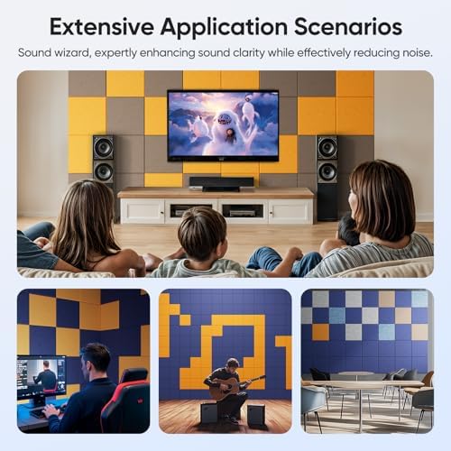 Square Acoustic Panels, 12 Pack Self-Adhesive Sound Panels - Image 6