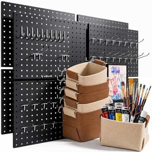 Spampur Peg Board, 8 Pack Metal Pegboard Wall Organizer by Spampur