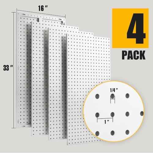4 Pcs Metal Pegboard Panels 16x33in - Image 3