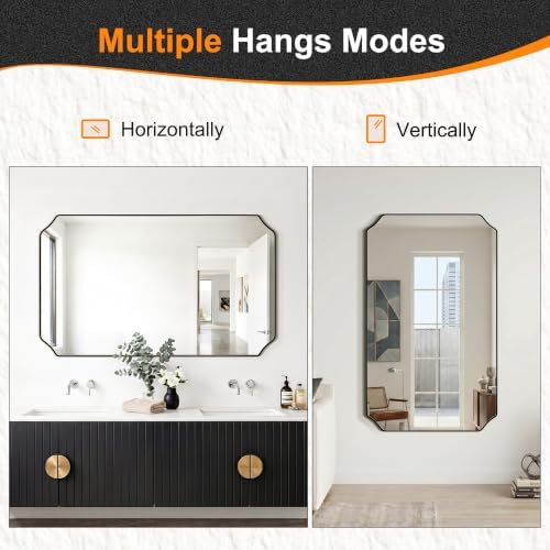 Delma Bathroom Vanity Mirror, Scalloped Round Corner Wall Mirror, - Image 5