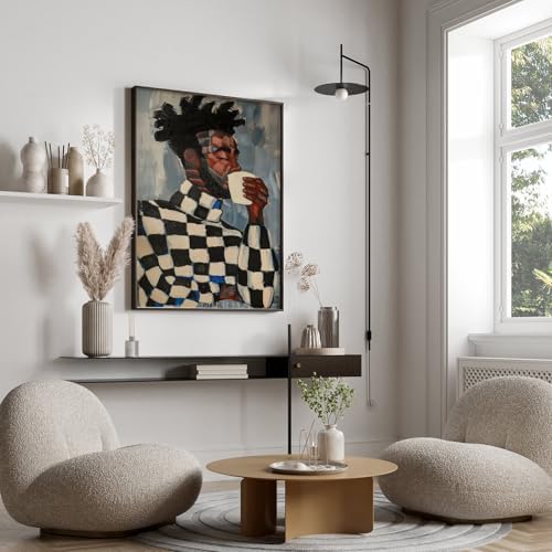 ZHGYGBN Black Man Wall Art Coffee Portrait Poster 16x24 Inch Unframed - Image 2