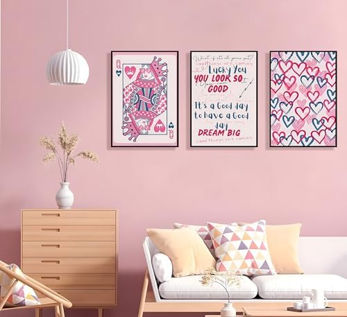 3Pcs Motivational Wall Art Inspirational Quotes Canvas Posters Pink Blue Color - Image 4