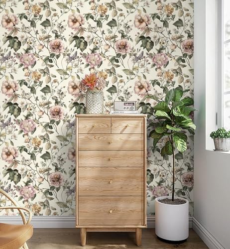 Toduso Peel and Stick Wallpaper Vintage Floral Contact Paper Removable Wall - Image 5
