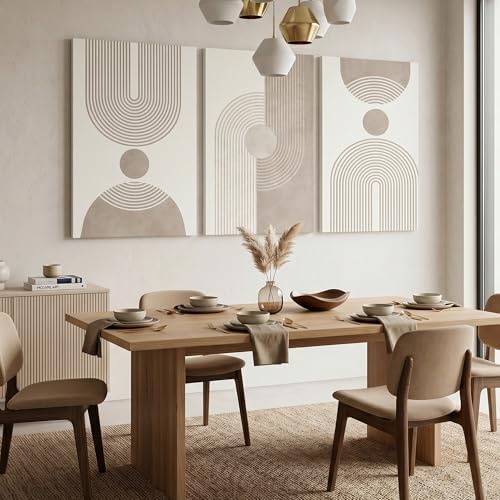 EJPFOGV Triptych Abstract Geometric Wrapped Canvas Wall Art 24x36 inches x3 - Image 4