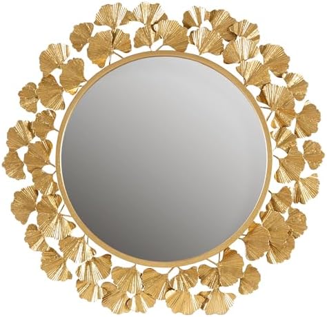 Martha Stewart Wall Décor Large Gingko Leaf Round Wall Mirror by MarthaStewart