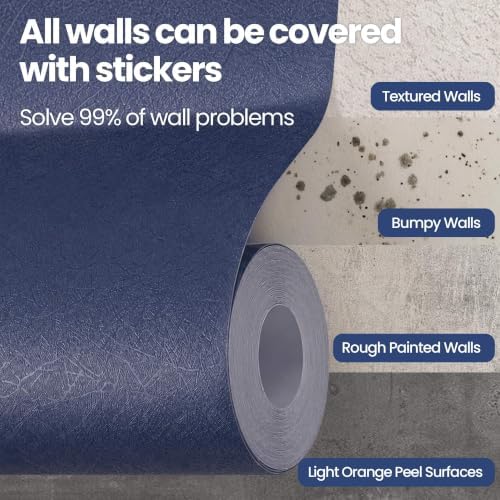 Dark Blue Peel Stick Wallpaper for Textured Walls Enhanced-Grip Adhesive - Image 3