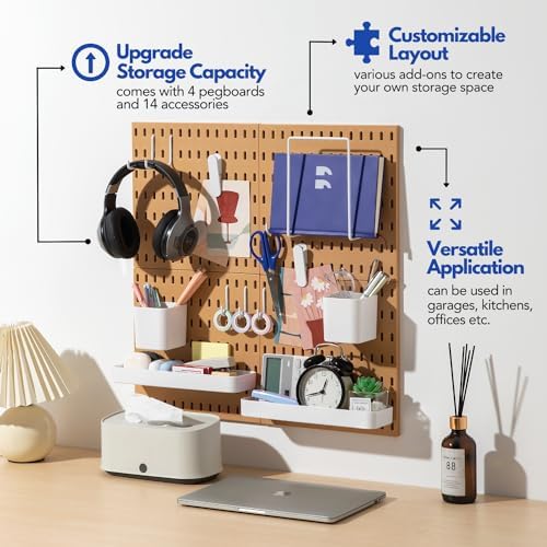 Keepo Peg Board Wall Organizer – Plastic Pegboard Panels, Modular Peg Board - Image 2