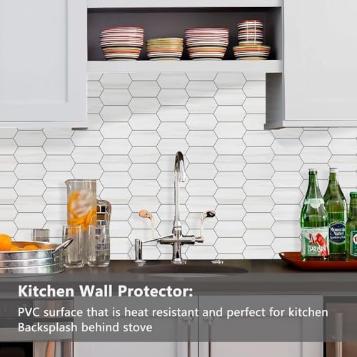 Vamos Tile Long Hexagon Peel and Stick Backsplash Tile - Image 2