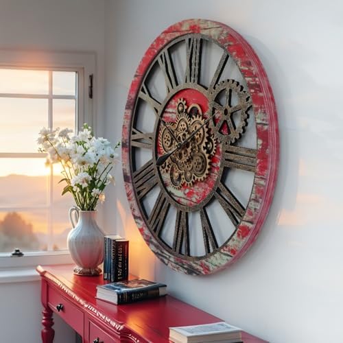 ImprovingLife The Gears Clock 36'' Inch Real Moving Gear Wall Clock Vintage - Image 5