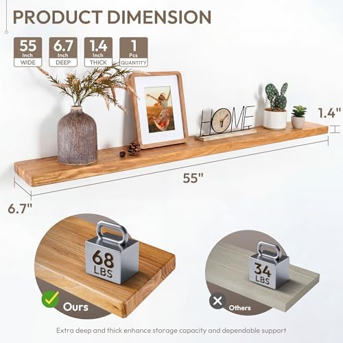 Marsmiles 55in Wall Mounted Floating Shelves - Image 3