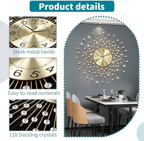 Extra Large Wall Clocks for Living Room Big Modern Clock Silent - Image 4