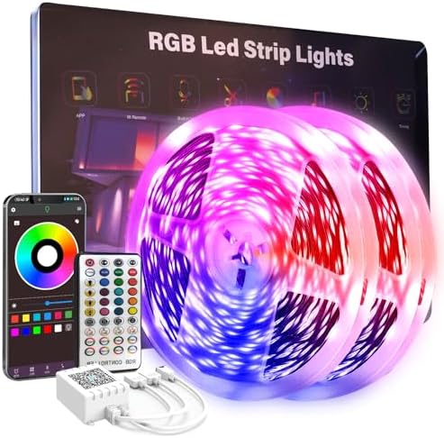 100 FT Led Lights for Bedroom, Music Synchronized RGB Bluetooth LED Lights by Unknown